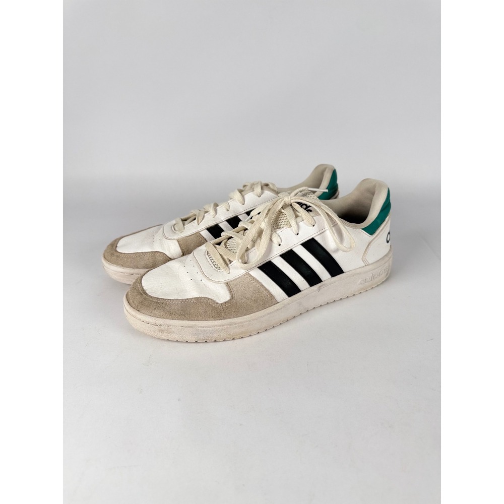Adidas Hoops 2.0 Low Mens‎ Sneakers White Black Green EE7799 Size 12
